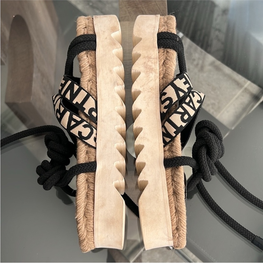 Stella McCartney Gaia Sandals in Black & Cream - Picture 6 of 13